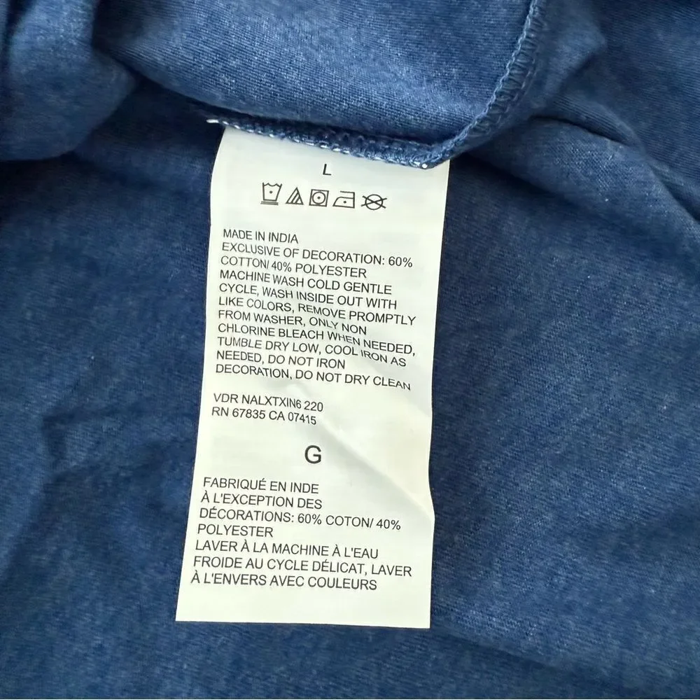 Nautica Men’s Large Blue Heather Crewneck T-Shirt Short Sleeve NWT
